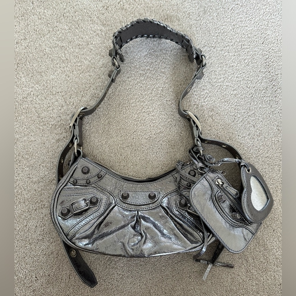 Balenciaga Cagole XS Metallic Stud Hobo Shoulder Bag UNUSED